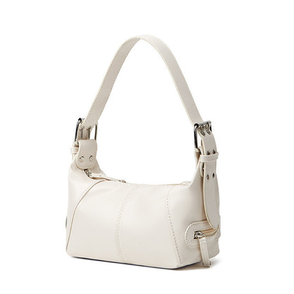 MAOXIANGSHOP Cool pull girl niche design soft leather zipper single shoulder portable underarm bag retro 2025 popular new fashion