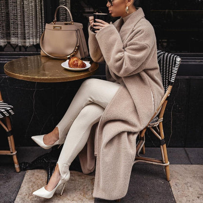 maoxiangshop outfit inspo fall 2024 Autumn and Winter Direct Selling Warm Coat Long Sleeve Lapel Women's Plush Top Women's Overcoat