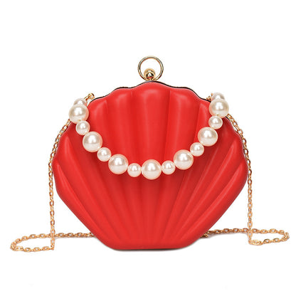 MAOXIANGSHOP 2025 Fashion popular pearl portable shell bag  New new candy color women's bag chain shoulder messenger bag bag