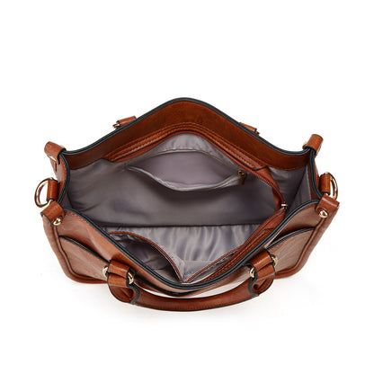 MAOXIANGSHOP Hot trade bag women's popular new women's bag 2025 retro tote bag single shoulder casual simple wide shoulder strap messenger bag