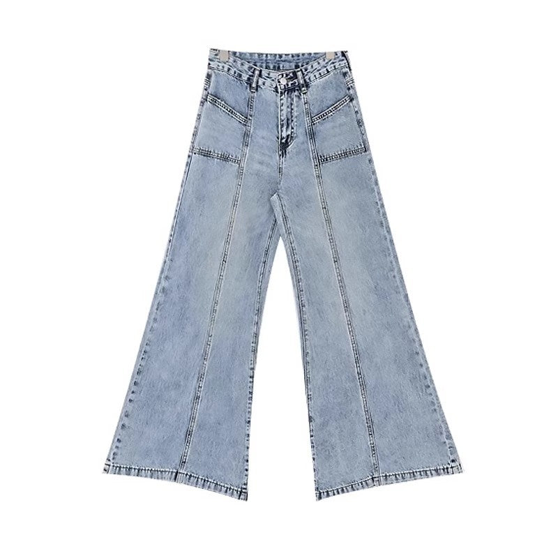maoxiangshop outfit ideas for school Spring and Autumn 2024 New American High Waist Wide Leg Versatile Jeans Women's Loose Slimming Split Pants Fashion