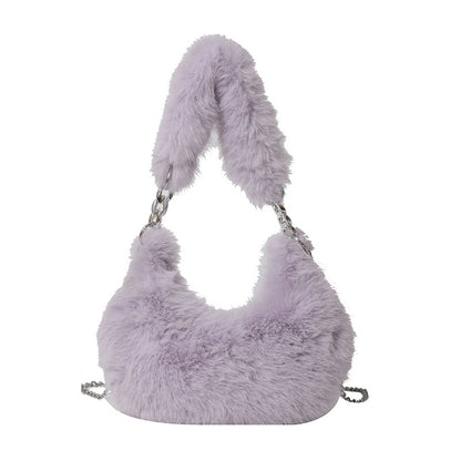 MAOXIANGSHOP 2025 autumn and winter new Korean version niche design popular popular plush portable shoulder bag chain messenger bag bag bag