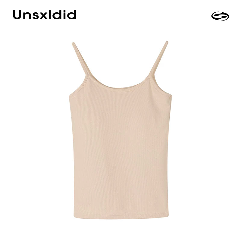 Solid Color Slim and Skinny Spice Girl Pure Desire Suspender Vest Women's Summer New Elastic Casual Halter Top