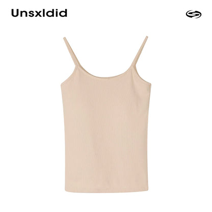 Solid Color Slim and Skinny Spice Girl Pure Desire Suspender Vest Women's Summer New Elastic Casual Halter Top