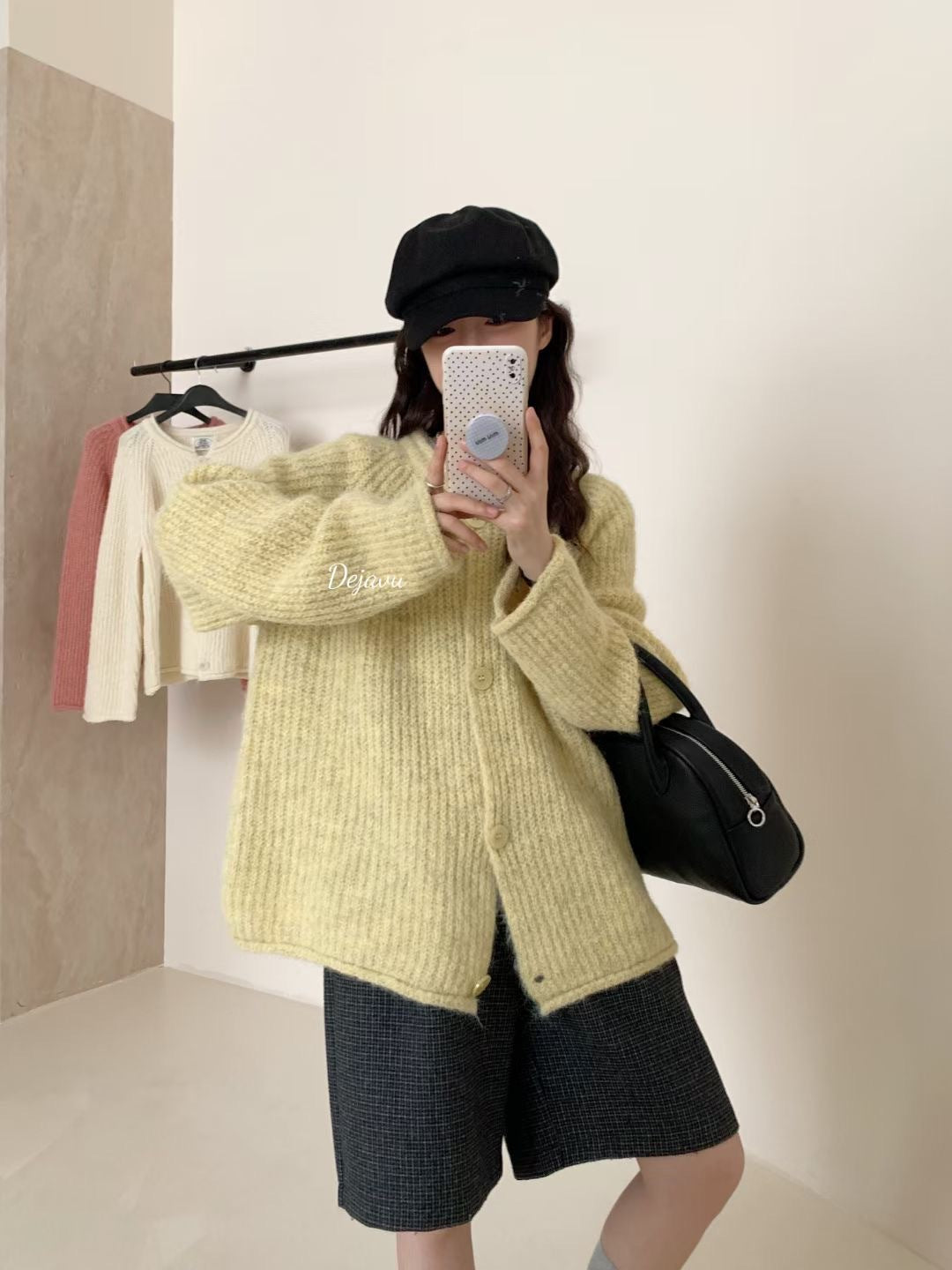 maoxiangshop-shop fall outfits 2024 Autumn New Gentle All-Match round Neck Large Button Knitted Cardigan Outer Wear Top Women's Loose Lazy Sweater Coat