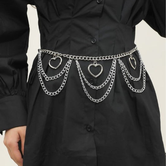 L4824Y New new waist chain metal chain love pendant wavy fringed chain fashionable versatile waist chain body chain