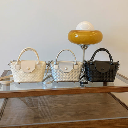MAOXIANGSHOP 2025 Early autumn new imitation woven women's bags, dumpling bags, high-end textured handbags, versatile single shoulder messenger bags, New explosion