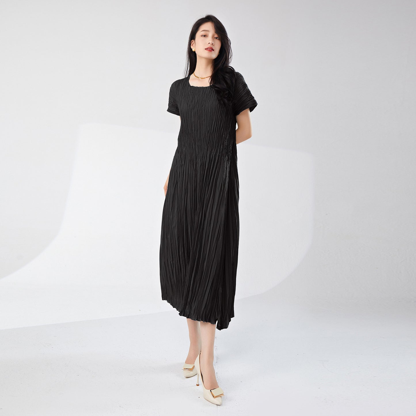 dress loose women's summer new light and breathable loose lace-up thin a-word skirt versatile medium and long skirt