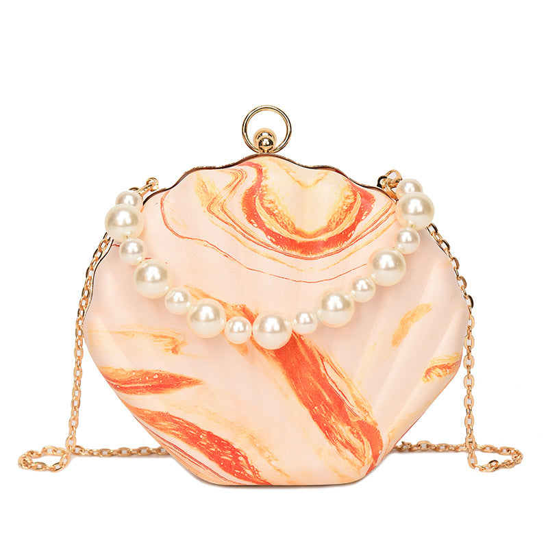 MAOXIANGSHOP 2025 Fashion popular pearl portable shell bag  New new candy color women's bag chain shoulder messenger bag bag