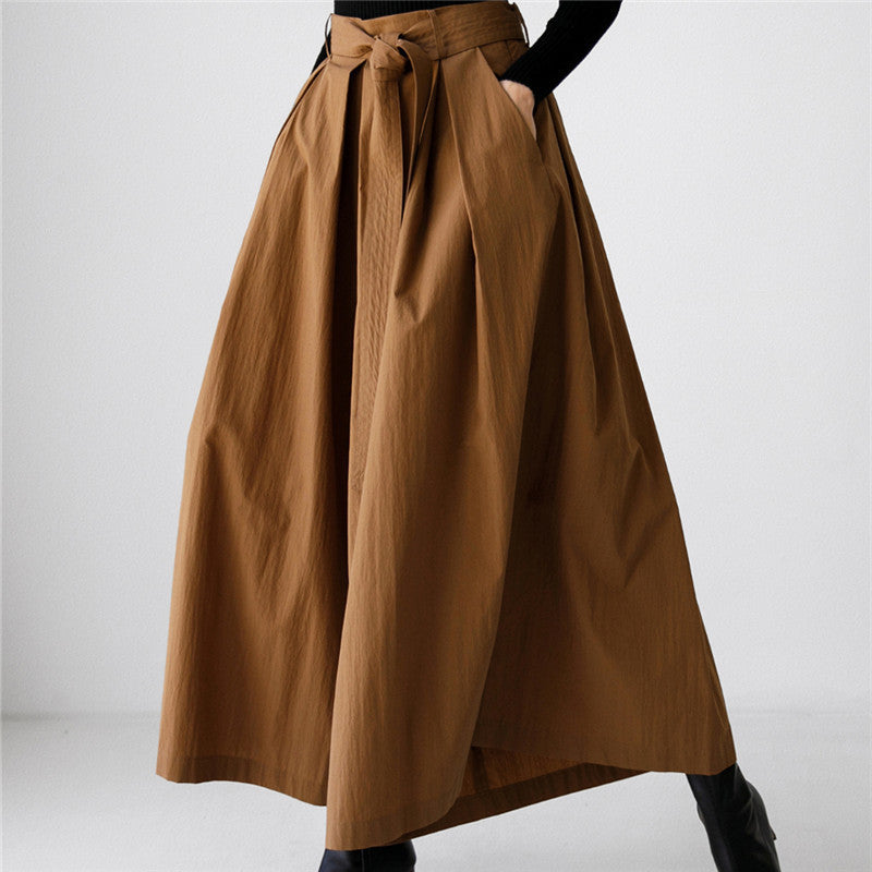 maoxiangshop 2000s fashion Plus Size Wide-Leg Pants Skirt 2024 Autumn New Elastic High Waist Pants BF Casual Student Slimming Flared Cropped Pants