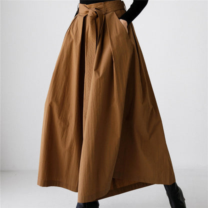 maoxiangshop 2000s fashion Plus Size Wide-Leg Pants Skirt 2024 Autumn New Elastic High Waist Pants BF Casual Student Slimming Flared Cropped Pants