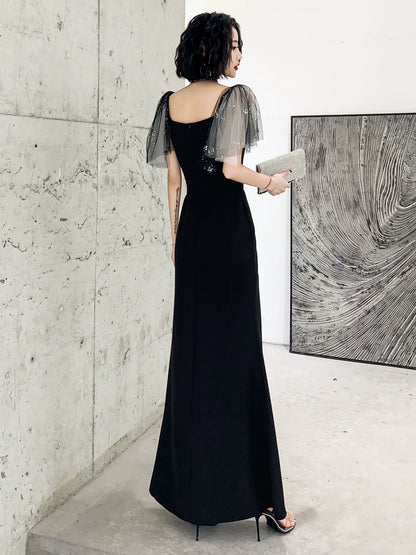 Black evening dress skirt women's new temperament long birthday light luxury niche can usually wear annual meeting host
