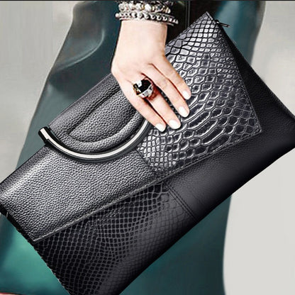 MAOXIANGSHOP 2025 Handbag Women's Popularan, 2025n retro business style banquet handbag Crocodile pattern snake pattern fashionable and atmospheric large-capacity handbag