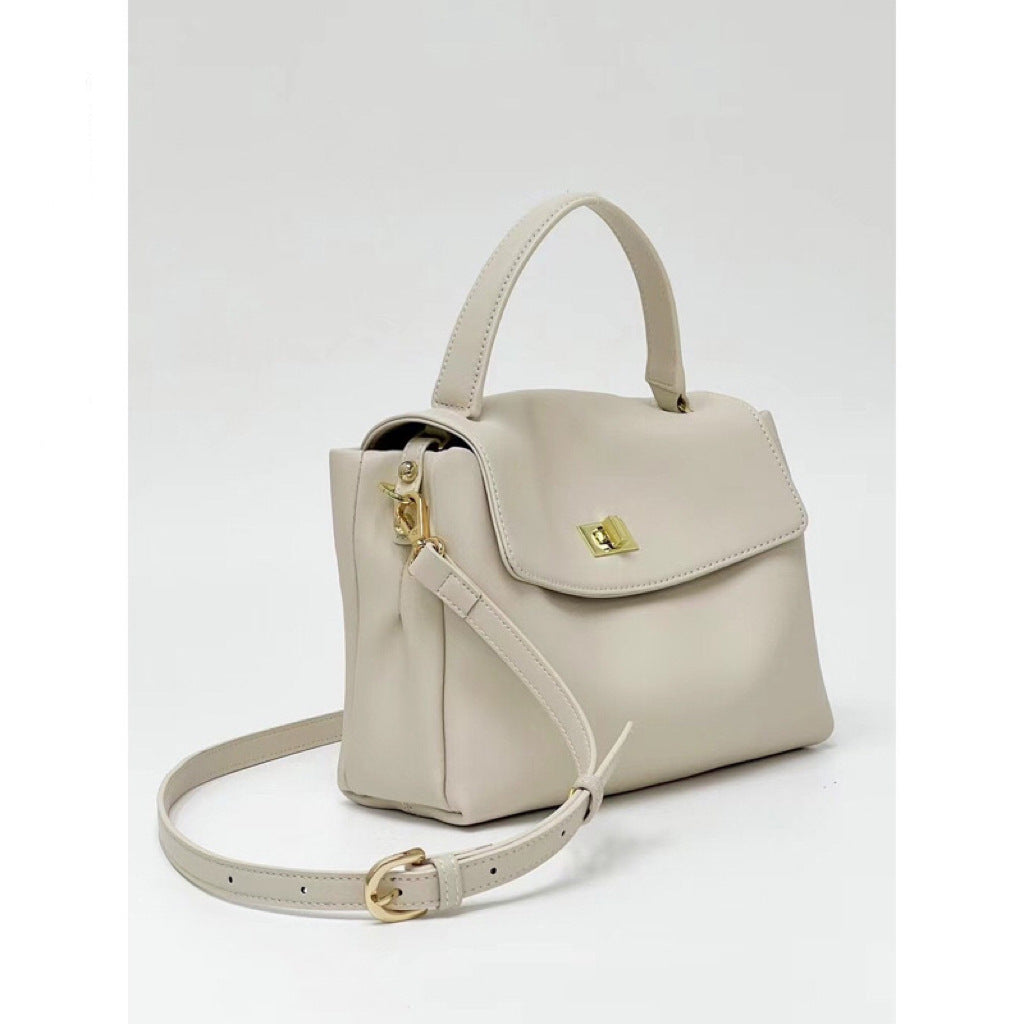 2025 Textured soft cowhide handbag summer new retro small square bag versatile fashion shoulder bag messenger women's bag women's bag