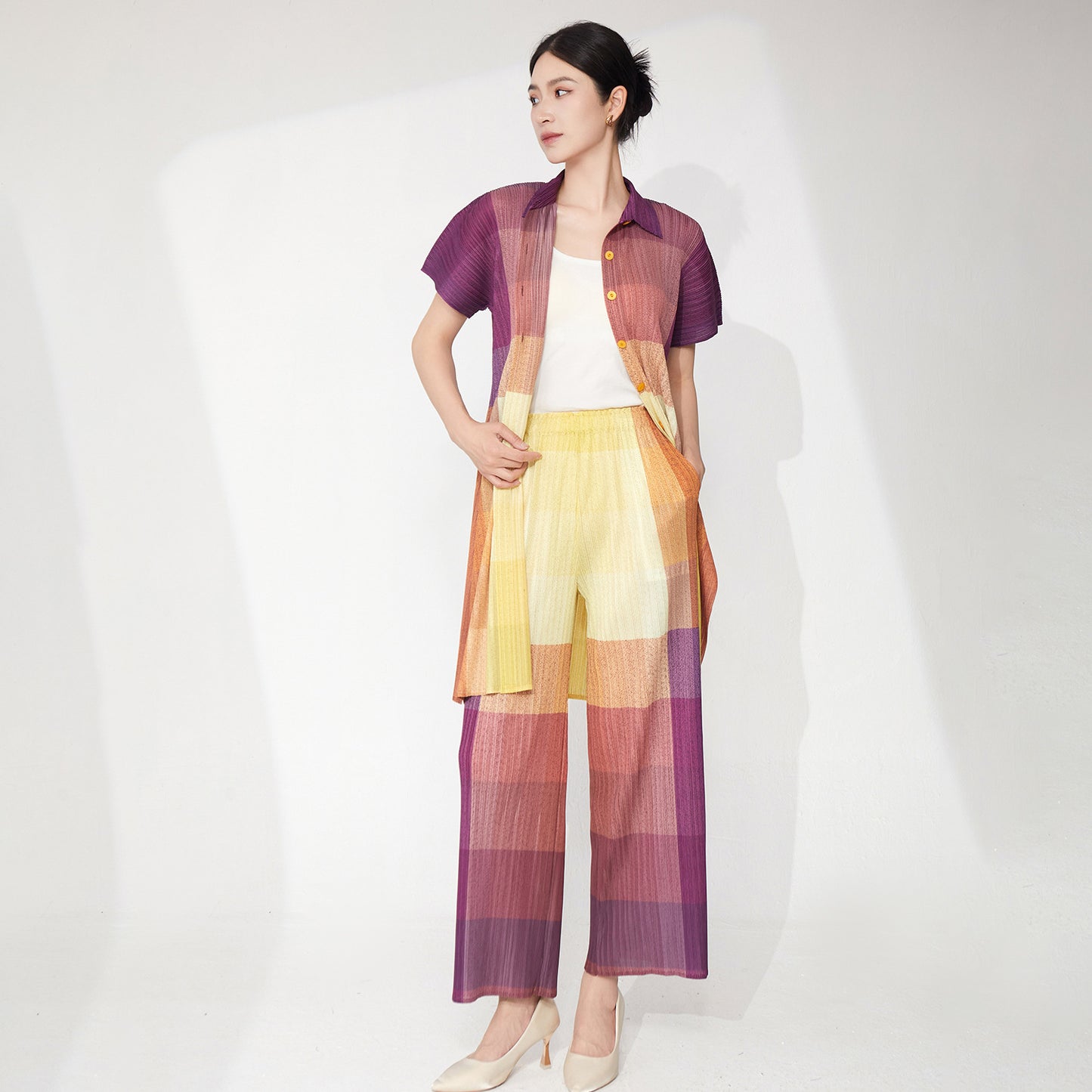 counter quality fashion suit women's summer new commuting versatile high sense fashion temperament two-piece set trendy