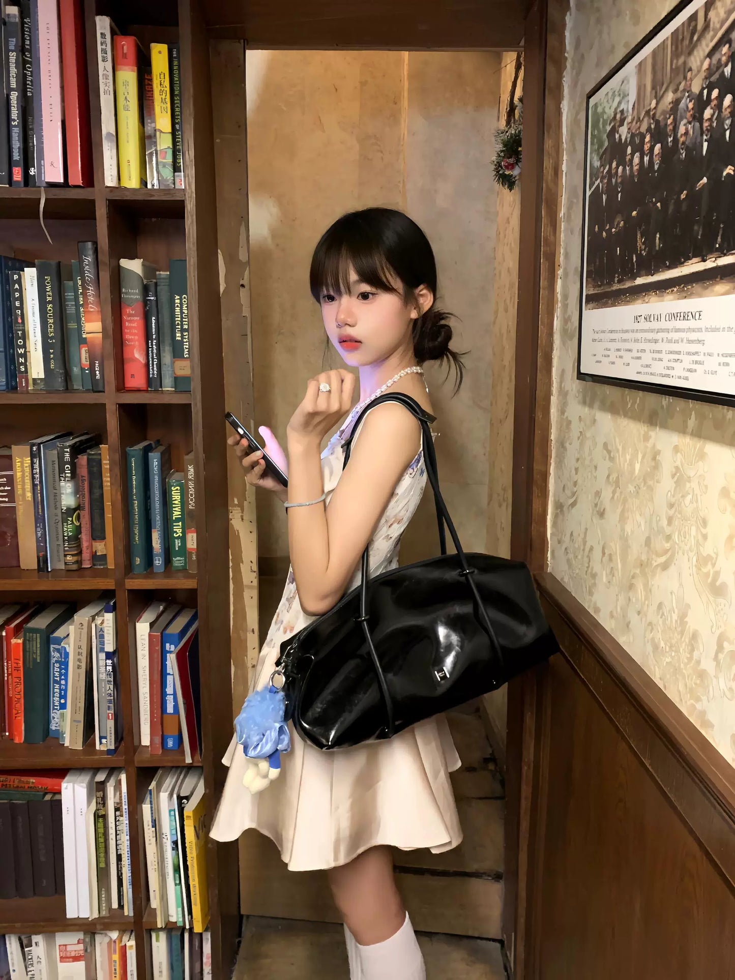 Quick call, original butterfly print lace fish bone sexy spring and summer waist thin suspender dress a-word skirt