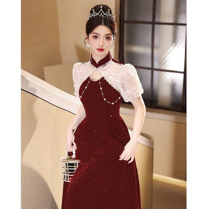 New Chinese toasting clothes 2025 new bridal wedding advanced sense engagement banquet dress dress women's red wedding dress spring and summer