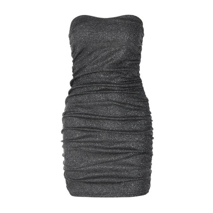 women's clothing autumn new style mercerized chest wrap hollow slim hip sexy nightclub dress female