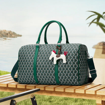 MAOXIANGSHOP Star of the same style, dog tooth travel bag, men's and women's hand luggage, messenger fitness bag, large-capacity boarding bag, travel bag.