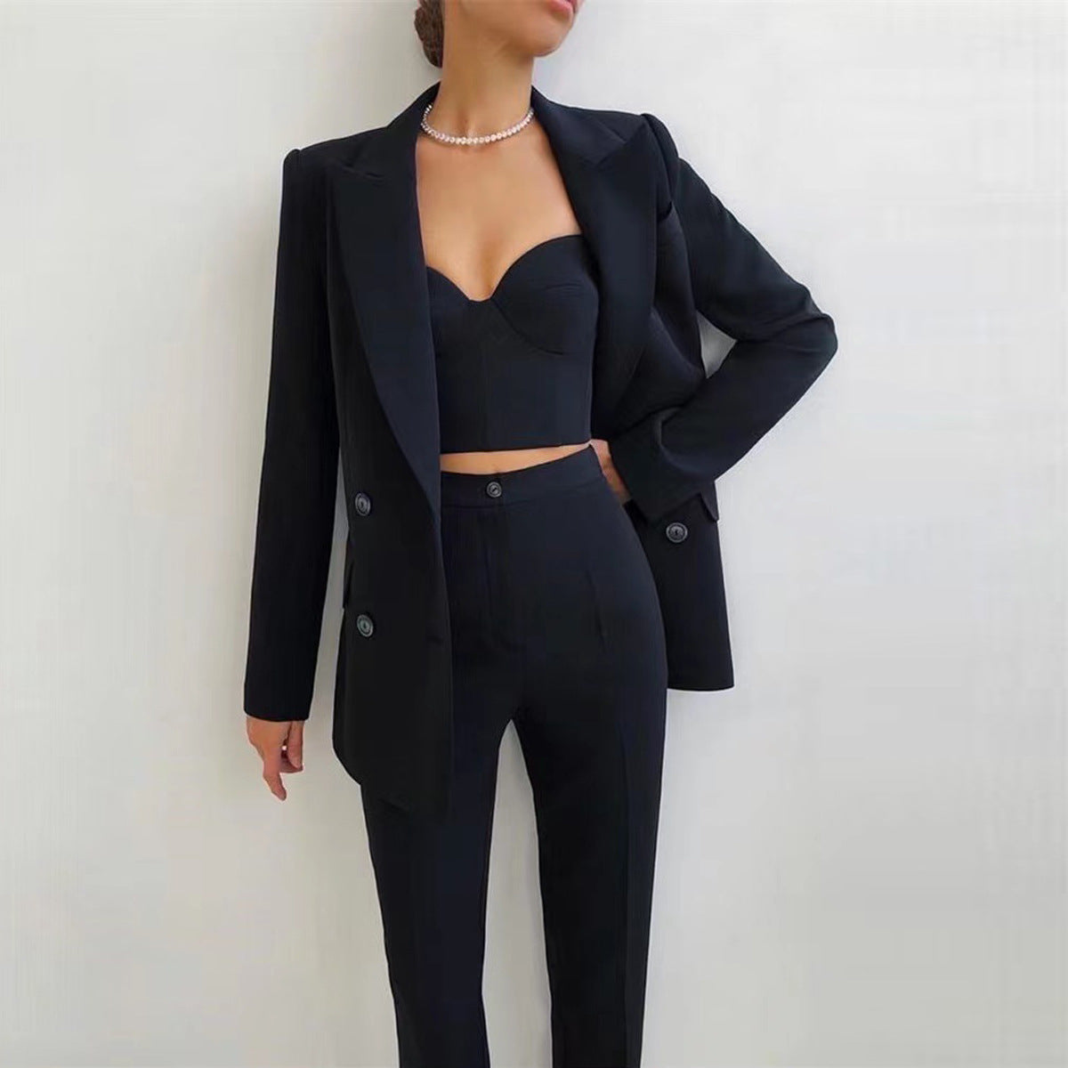 maoxiangshop dress to impress outfits 2024 New High Quality Casual Temperament Commuter Fashion Professional Women's Suit plus Bra Pants Suit