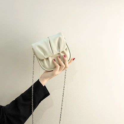 MAOXIANGSHOP 2025 Summer mini mini small bag niche high-end texture pleated chain bag new trendy messenger cloud small square bag