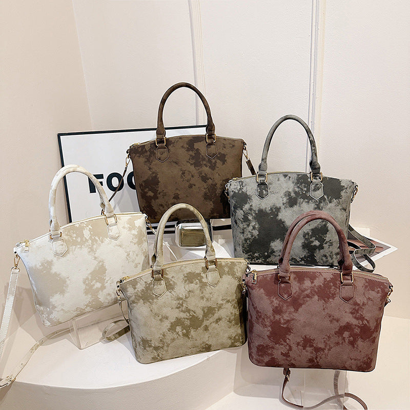 MAOXIANGSHOP 2025 popular new fashionable Popular style smudge color portable tote bag simple commuting large capacity shoulder messenger bag