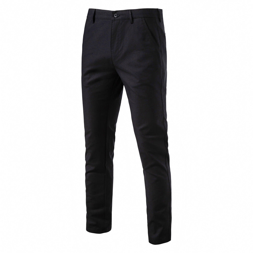 MAOXIANGSHOP 2025 Autumn new men's cotton and linen casual pants breathable straight teen solid color versatile men's trousers