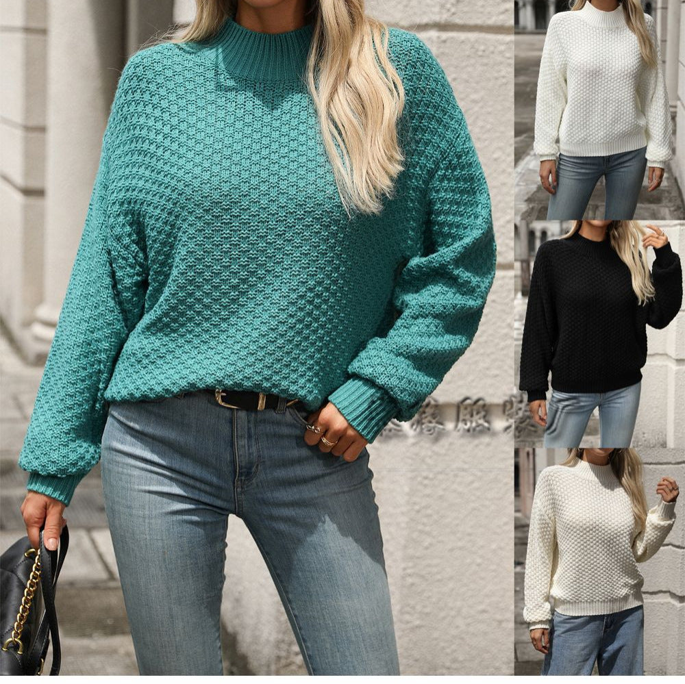 MAOXIANGSHOP New autumn and winter   new small turtleneck solid color knitted sweater pullover temperament commuter long-sleeved sweater women