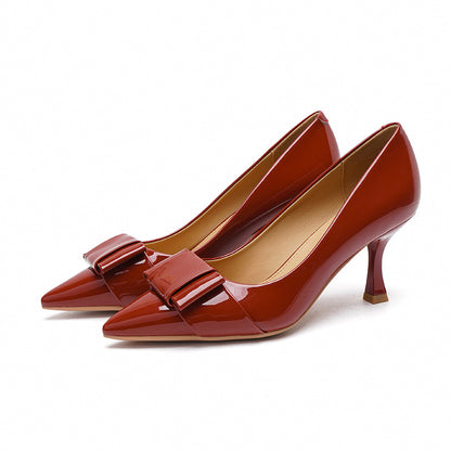 2025 7955-10 Pointed stiletto high heels women's autumn 2025 new  commuter banquet work patent leather single shoes women