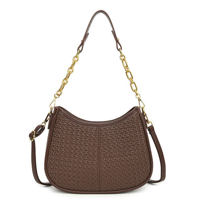 2025 Shoulder bag New woven chain Underarm bag Autumn and winter women's high-end messenger bag Casual daily commuter women's bag