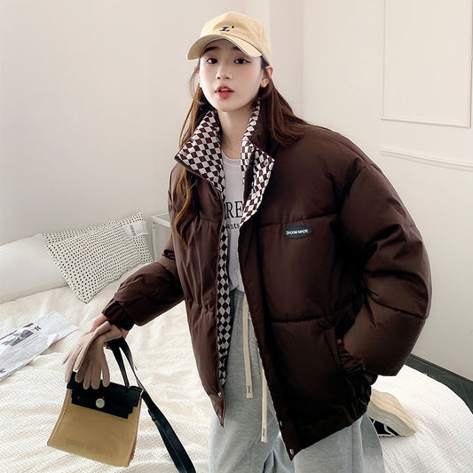 2024 winter new Korean version good quality thickened bread clothes cotton clothes women's down cotton clothes student stand-up collar short jacket