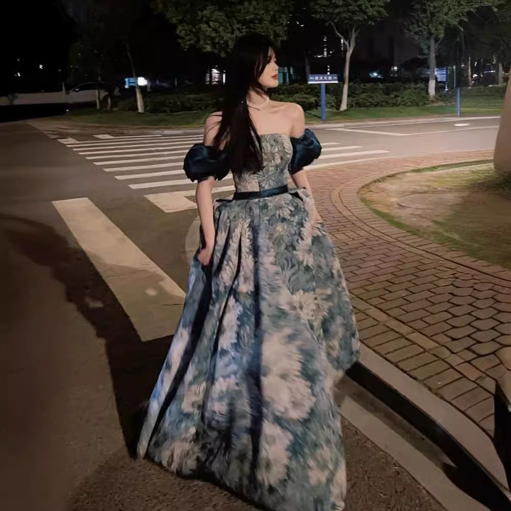 High-end evening dress women's high-end sense birthday party temperament princess dress graduation ceremony bar mitzvah dress art test