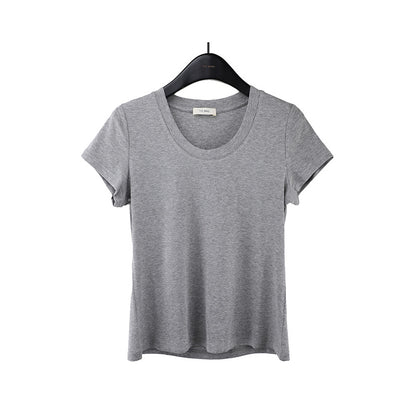 2025 [11 colors] Basic round neck short-sleeved T-shirt women's 2025 summer new simple and versatile solid color top T003