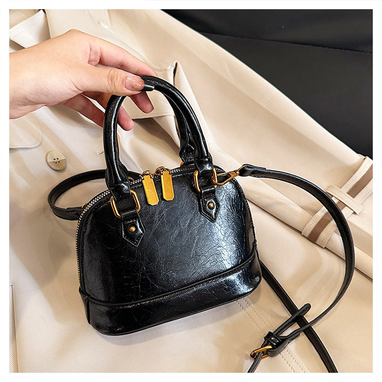 MAOXIANGSHOP 2025 bags fashion popular patent leather glossy shell bag women's niche texture women's handbag ins messenger bag