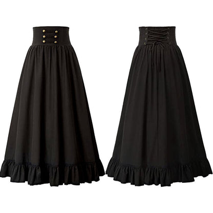 maoxiangshop pop culture dress to impress Plus Size Retro Renaissance Women's A- line Ruffle Skirt Halloween Ball Retro Cosplay