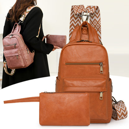 MAOXIANGSHOP 2025 popular new women's backpack, 2025 retro fashion women's bag,  hot-selling commuter breast bag, backpack.