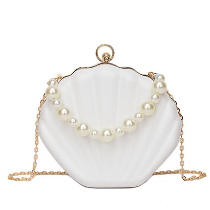 MAOXIANGSHOP 2025 Fashion popular pearl portable shell bag  New new candy color women's bag chain shoulder messenger bag bag