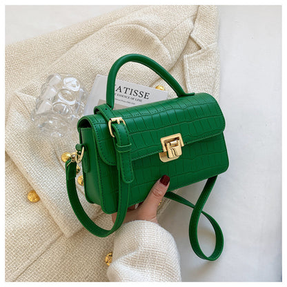 MAOXIANGSHOP 2025 Bag Women's  New Women's Bag Textured Stone Pattern Portable Small Square Bag Fashion Versatile Popular Shoulder Crossbody Bag