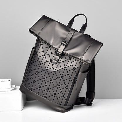 2025 New men's high-end backpack fashion folding roll-up backpack outdoor travel leisure backpack