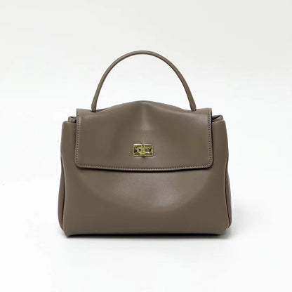 2025 Textured soft cowhide handbag summer new retro small square bag versatile fashion shoulder bag messenger women's bag women's bag