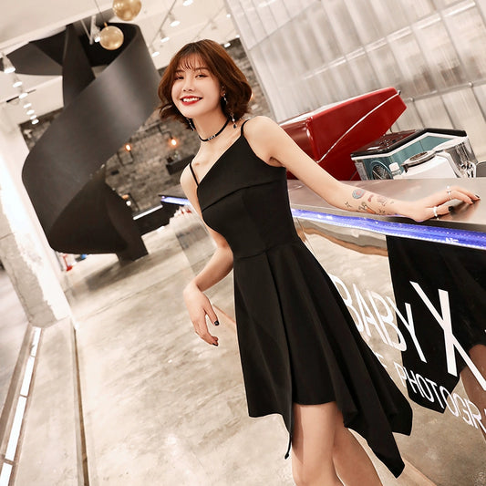Black  dress dress, female banquet fairy dress, usually can be worn to show thin temperament, noble and simple socialite