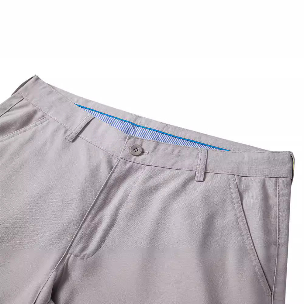 MAOXIANGSHOP 2025 Autumn new men's cotton and linen casual pants breathable straight teen solid color versatile men's trousers