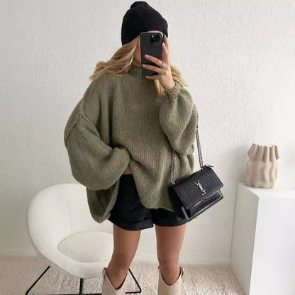 maoxiangshop fall outfits women Women's 2024 Spring and Autumn New Elegant round Neck Simple Fashion Style Thin Sweater
