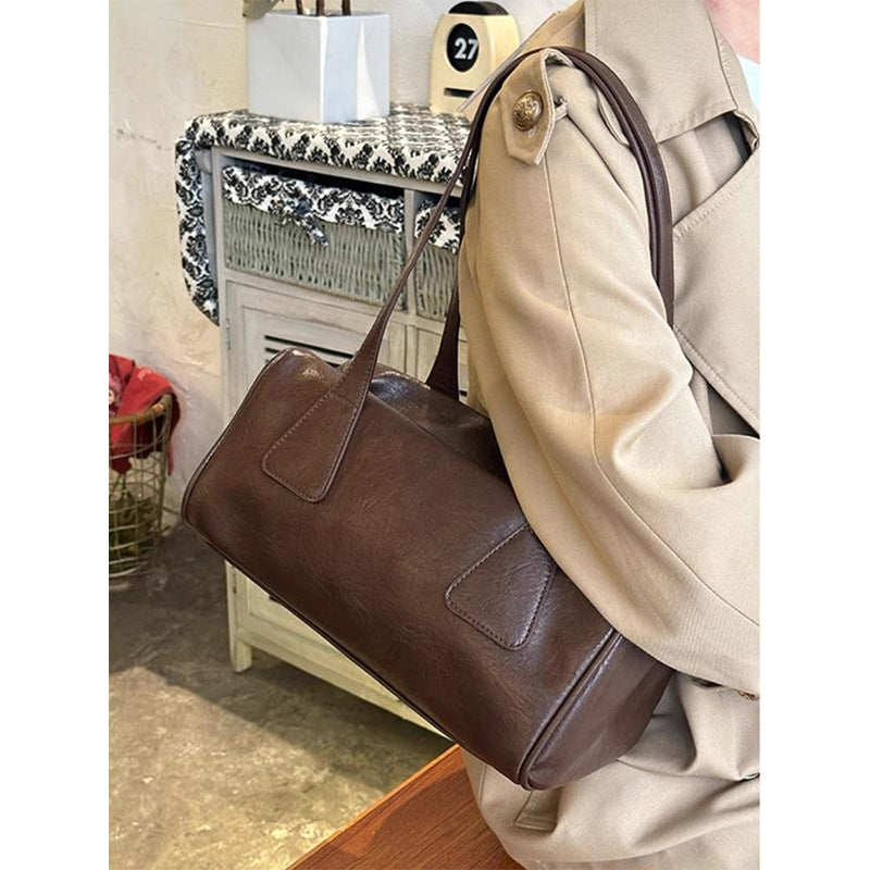 MAOXIANGSHOP 2025 Bag women's 2025 Korean version ins retro underarm baguette bag versatile commuter casual portable shoulder tote bag