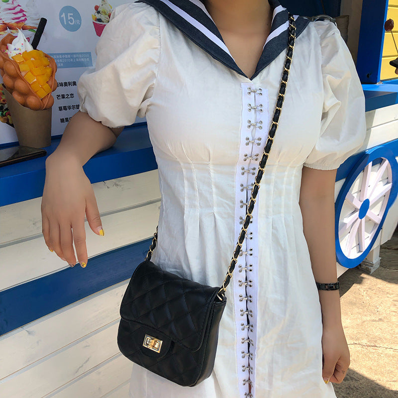 MAOXIANGSHOP 2025 Internet celebrity small bag women's popular small fragrant wind diamond chain black small square bag super fire shoulder messenger women's bag this year