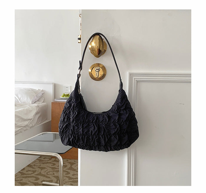 MAOXIANGSHOP Folded cloud underarm bag women's popular new  niche design crescent small bag versatile shoulder bag summer