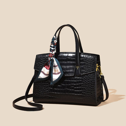 2025 Handbag  hot-selling crocodile pattern bag women's fashion large-capacity high-end shoulder bag daily commuter bag