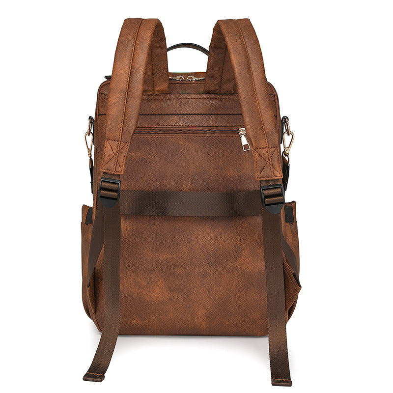 MAOXIANGSHOP 2025 New women's business bag computer bag multi-function backpack PU fashion women's bag travel function backpack