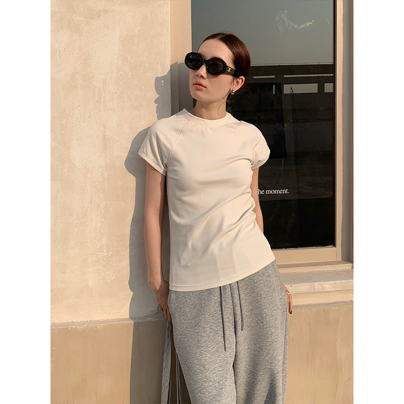 2025 [7 colors optional] Crew neck net version short-sleeved T-shirt women's 2025 spring and summer new Korean version casual versatile top T026