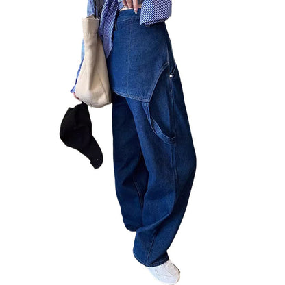 maoxiangshop fashion inspo Retro Jeans for Women 2024 New Autumn High Waist Loose Casual Pants Blue Radish Pants Wide Leg Pants